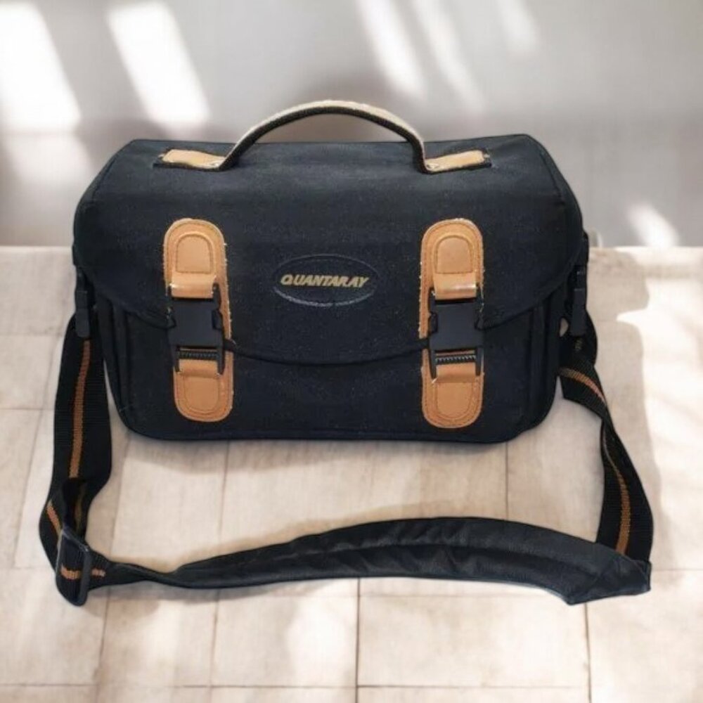 Vintage Quantaray Camera Bag Vegan Leather Trim